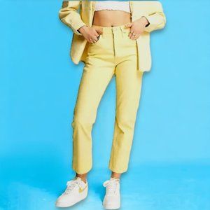 Levis 501 Original Cropped NWT 100% cotton high waisted yellow jeans 29 …